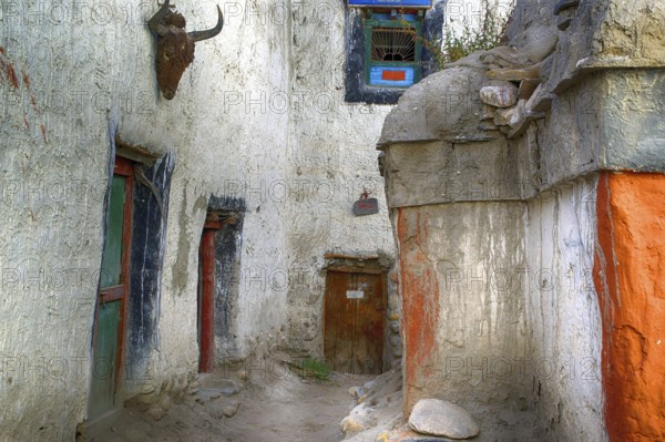 Nepal. Landlocked country in the Himalayas, mustang, mountains, Kali Gandaki gorge, Lo Montag, old town, village