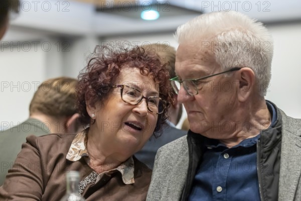 Gerlinde and Winfried Kretschmann. Political Ash Wednesday of the Green Party in Biberach. Biberach, Baden-Württemberg, Germany