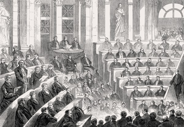 Achille Léonce Victor Charles, 3rd Duke of Broglie, arrives at the Académie française, Paris, 19th century