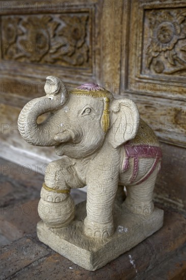 Elephant statue in Wat Yai Chai Mongkhon, Buddhist temple, Ayutthaya, Ayutthaya province, Thailand