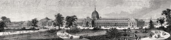 The Palais de l'Industrie, an exhibition hall, erected for the Paris World Fair in 1855