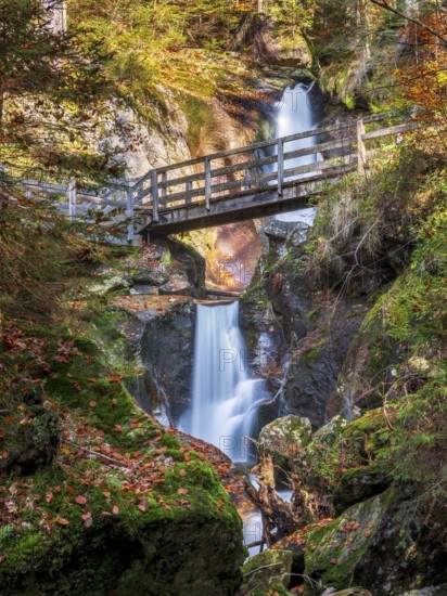 The Hochfall, waterfall near Bodenmais, Bavarian Forest, Lower Bavaria, Bavaria, Germany