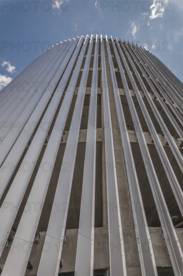 Metal profile siding wall of concrete building