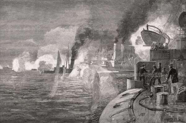 The Battle of Taku or Dagu Forts, China, Boxer Rebellion, June 1900