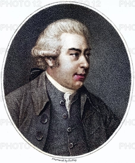 Sir Joseph Banks, 1st Baronet (born 13 February 1743 in London, died 19 June 1820) was a British naturalist, especially botanist, who accompanied James Cook on his first voyage around the world (1768-1771) in the mid-18th century, Historic, digitally restored reproduction from a 19th century original, Record date not stated