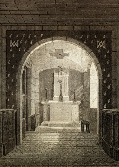 The Chapelle expiatoire, Paris, antique steel engraved print, 1831