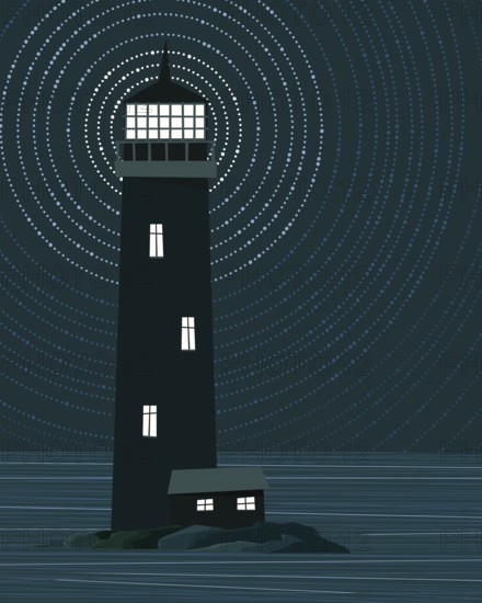 Vector Lighthouse tower background illustration