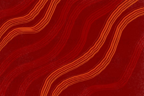 A vibrant illustration featuring undulating waves in shades of red and orange against a rough, textured red backdrop. Ideal for minimalist designs
