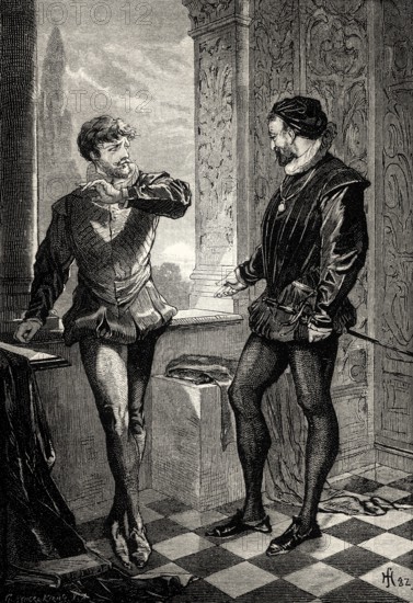 ACT IV., SCENE IV., Antonio, Tasso, scene from Torquato Tasso, a play by Johann Wolfgang von Goethe