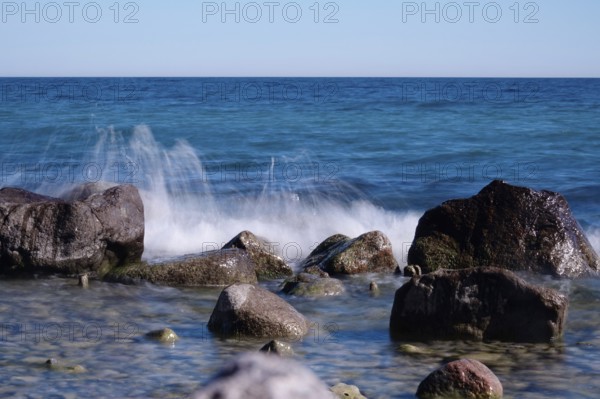 Wave play, Baltic Sea beach, Mecklenburg-Western Pomerania, Germany