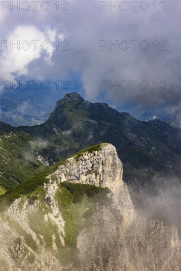 View from the Gamsfeld into the Osterhorn group, Russbach, Salzkammergut, Salzburg province, Austria