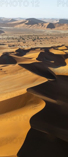 Aerial view, Dramatic sand dunes in the Namib Desert, Namib Naukluft Park, Namibia