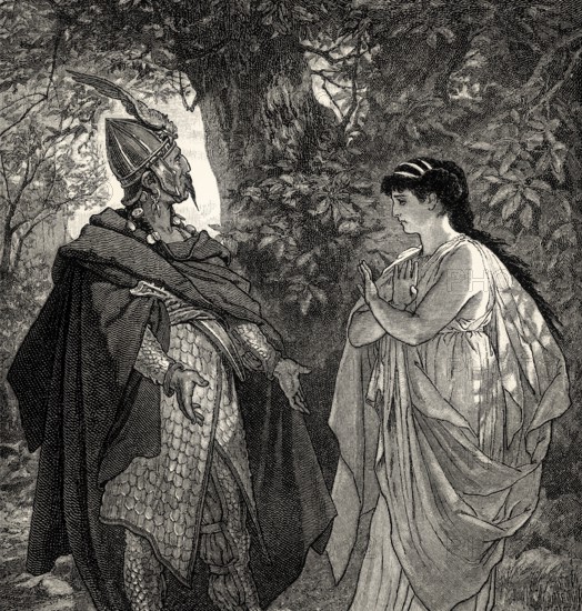 ACT I, SCENE III., Iphigenia, Thoas, scene from Iphigenia in Tauris, Johann Wolfgang von Goethe