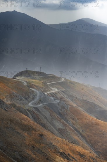 Mountain road, mountain pass from Kazarman to Jalalabad, Naryn region, Kyrgyzstan