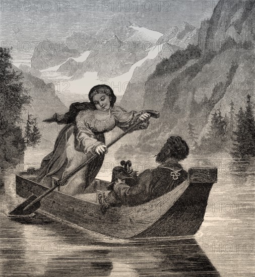 The ferrywoman of the Königssee, Bavaria, Germany, 19th Century