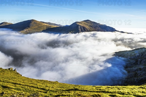 Snowdon Massif, Snowdon Range, Snowdonia, North Wales, UK