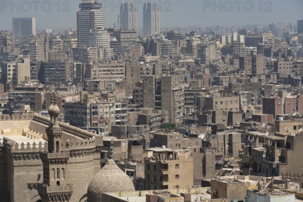 Cityscape view of Cairo, the crowded capital of Egypt a sprawling metropolis beside the River Nile in North Africa