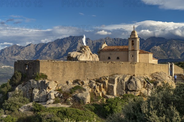 The Notre Dame de la Serra pilgrimage chapel in Calvi, Balagne, Corsica, France