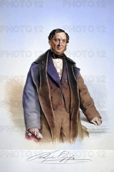 Kajetan Schiefer (1790 -1868), 1835-1864 City Planning Director of Vienna, Historical, digitally restored reproduction from a 19th century original, Record date not stated