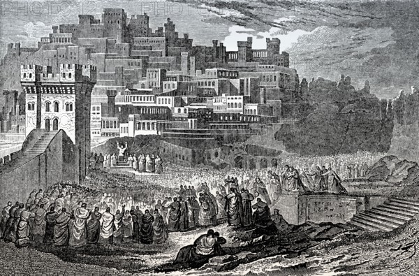 Ezra reading the law, Book of Ezra, Old Testament, Hebrew Tanakh