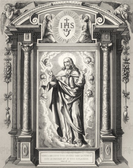 Jesus Christ, 1853, Steel engraving digitally restored