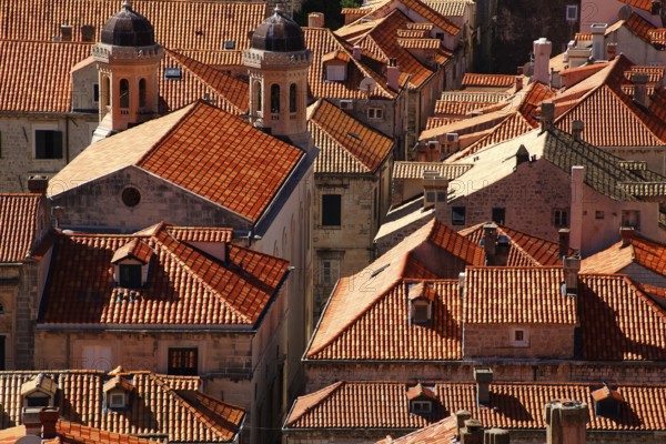 Europe, Croatia, View over the rooftops of Dubrovnik, Dubrovnik, Croatia
