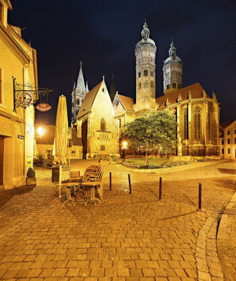 St Peter and Paul Cathedral, night shot, Naumburg, Saxony-Anhalt, Germany