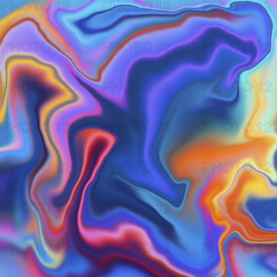 Abstract background featuring vibrant swirls of neon colors. Fluid patterns blend smoothly, creating a vivid, dynamic visual experience. Perfect for modern, creative designs