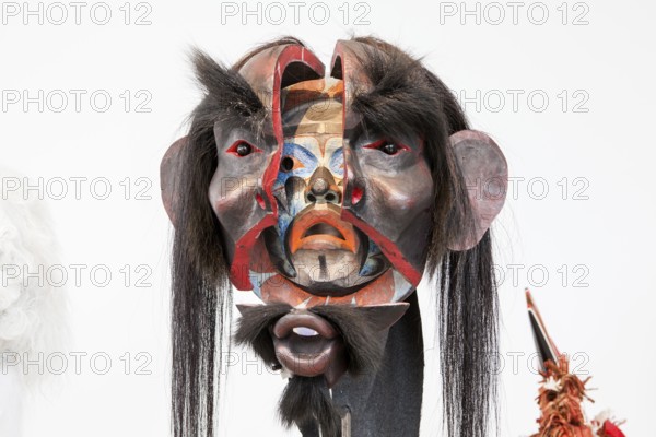 Kwakwaka'wakw mask by Beau Dick, Atlakim (Forest Spirit/Waldgeist), documenta hall, documenta 14 exhibition, 2017, Kassel, Germany