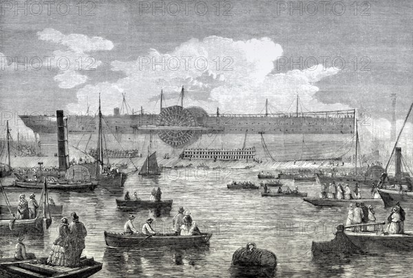 SS Great Eastern or SS Leviathan, an iron sailing steamship, 1857