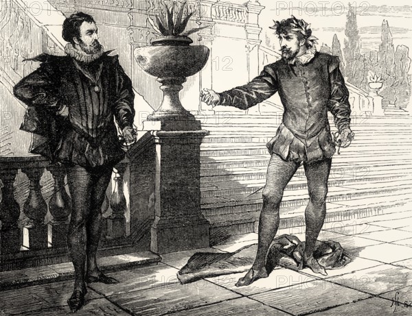 ACT II, SCENE III., Tasso, Antonio, scene from Torquato Tasso, a play by Johann Wolfgang von Goethe