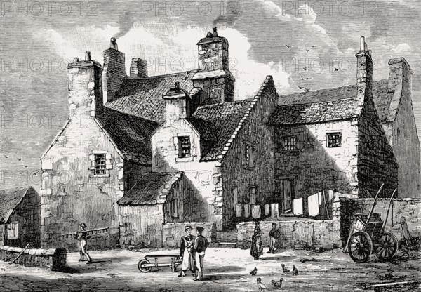 Old Houses at the East Side of Society, Brown's Square, 1850, Edinburgh, Scotland, United Kingdom