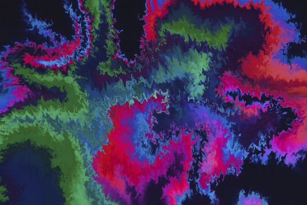 This image showcases a vivid abstract design featuring electric wave patterns in a dynamic array of colors. The swirling textures create a sense of fluid motion and energy