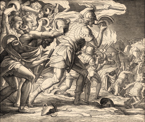 Gideon Choosing his Soldiers, Old Testament, by Julius Schnorr von Carolsfeld, 1860