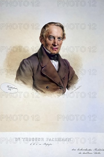 Theodor Pachmann (1801-1881), Austrian jurist, Historical, digitally restored reproduction from a 19th century original, Record date not stated