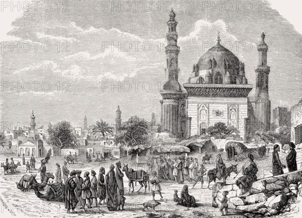 The Mosque-Madrassa of Sultan Hassan, historic district of Cairo, Egypt, 1857