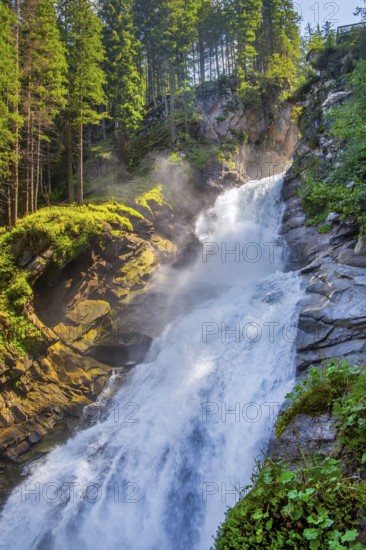 Krimml Waterfalls, the highest in Austria with a drop of 385 metres, Krimml, Krimml Achental, Hohe Tauern National Park, Pinzgau, Salzburg province, Austria