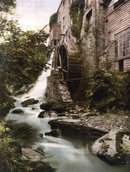 Mühle, East Lyn, Lynton und Lynmouth, England / Mill, Lynton and Lynmouth, England, Historic, digitally restored reproduction from a 19th century original, 1880, Record date not stated