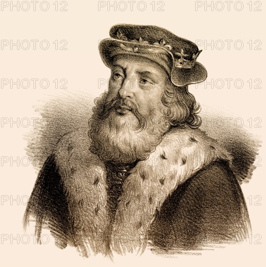 Chlodio, c. 392-448, also spelled Clodio, Clodius, Clodion, Cloio or Chlogio, a king of the Salian Franks from the Merovingian dynasty, Chlodio, der Langhaarige, König der salischen Franken