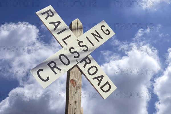 Traffic sign at a road junction, cloudy sky, New Jesey, USA