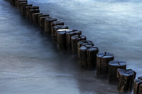 Grooves in the sea, long exposure, Zingst, Fischland-Darß-Zingst, Western Pomerania Lagoon Area National Park, Mecklenburg-Western Pomerania, Germany