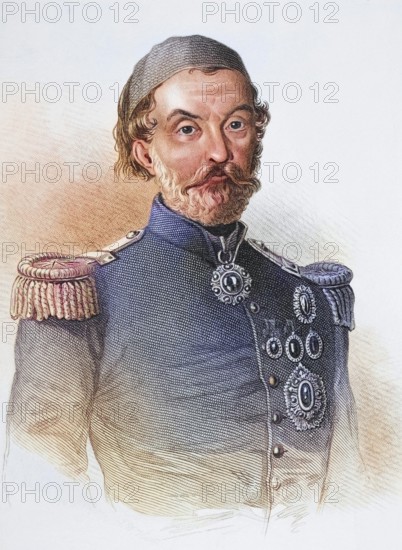 Omar Pasha Latas, 1806-1871, Ottoman General, Illustration from Gallery of Historical Portraits, published around 1880, Historical, digitally restored reproduction from a 19th century original, Record date not stated