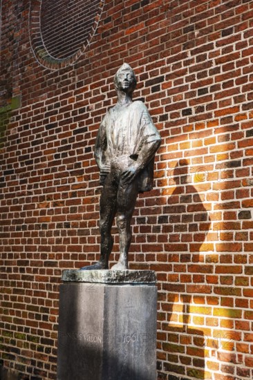 Monument to the French poet François Villon in Utrecht, Netherlands