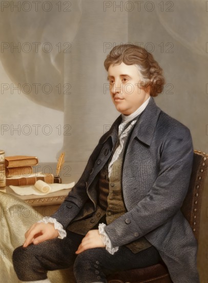 Portrait of Edmund Burke, 1729 - 1797, a British writer, political philosopher and politician during the Age of Enlightenment