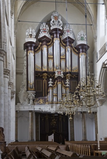 Interior Grote Kerk cathedral church, Dordrecht, Netherlands
