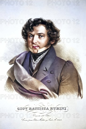 Giovanni Battista Rubini (born 27 April 1795 in Romano di Lombardia, died 2 March 1854) was an Italian opera singer, Historic, digitally restored reproduction from a 19th century original, Record date not stated