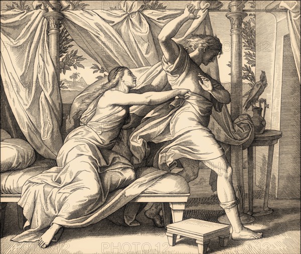 Joseph and Potiphar's Wife, Old Testament, by Julius Schnorr von Carolsfeld, 1860