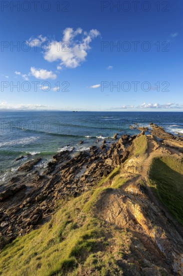 Rocky coast on the Pacific, ocean, sea, nature, landscape, blue sky, Byron bay, Queensland, Australia