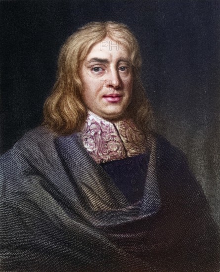 Thomas Sydenham 1624-1689, English physician. From the book Gallery of Portraits, published in 1833, Historical, digitally restored reproduction from a 19th century original, Record date not stated