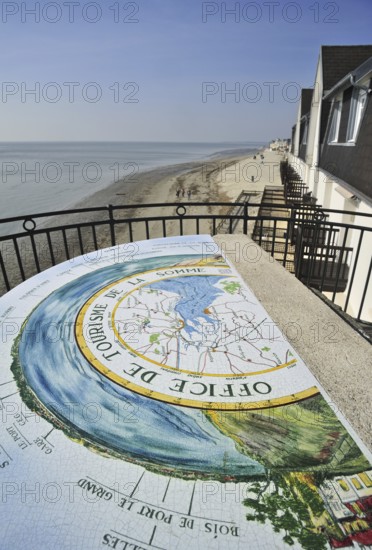 Orientation table at Le Crotoy, Bay of the Somme, Picardy, France